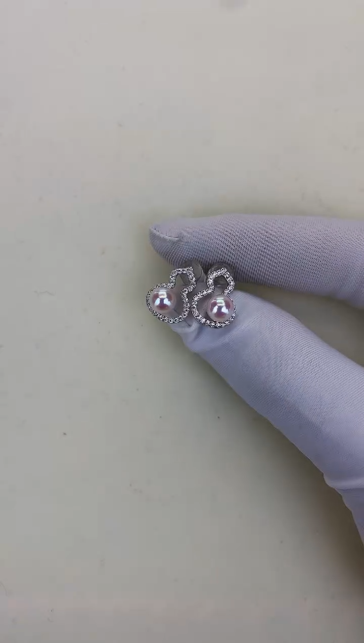 银S925镶嵌DA海水珍珠 GD155 耳钉 6