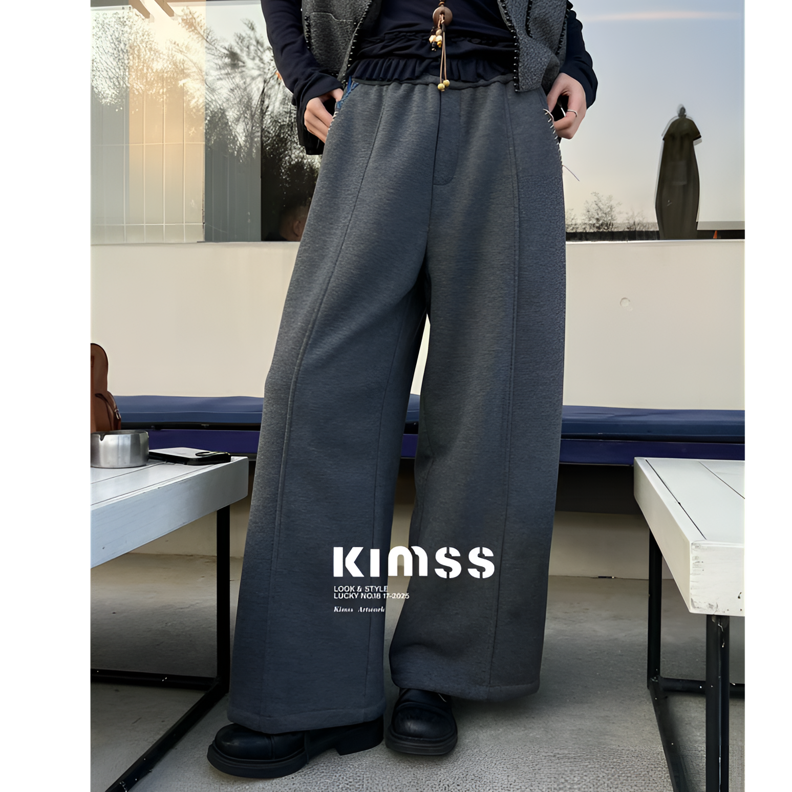 BLX--907（深圳出品）新款设计师款韩系复古针织羊毛休闲裤