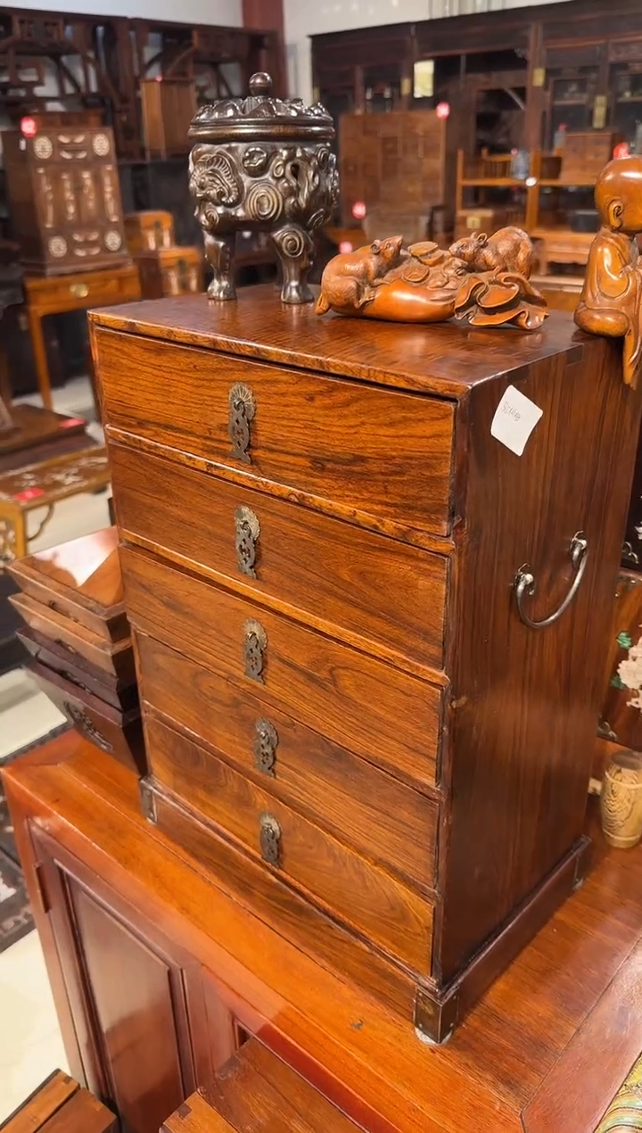 【闪购商品】木木艺黄花梨花纹五斗柜858.888