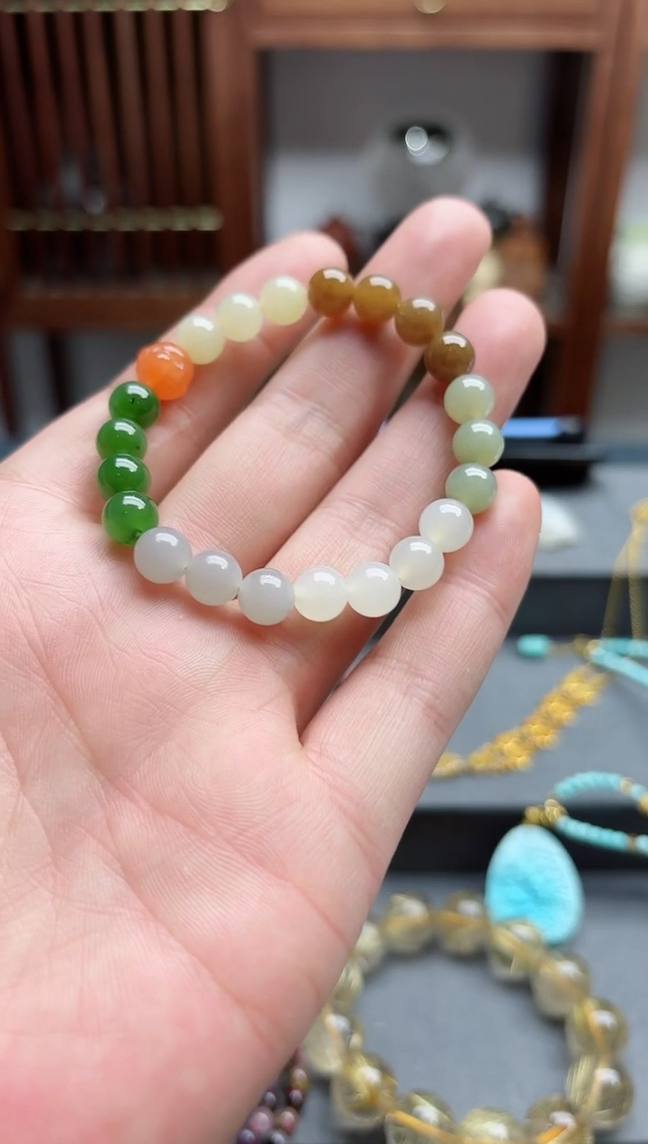 【闪购商品】和田玉手串未镶嵌和田玉多宝手串 TF