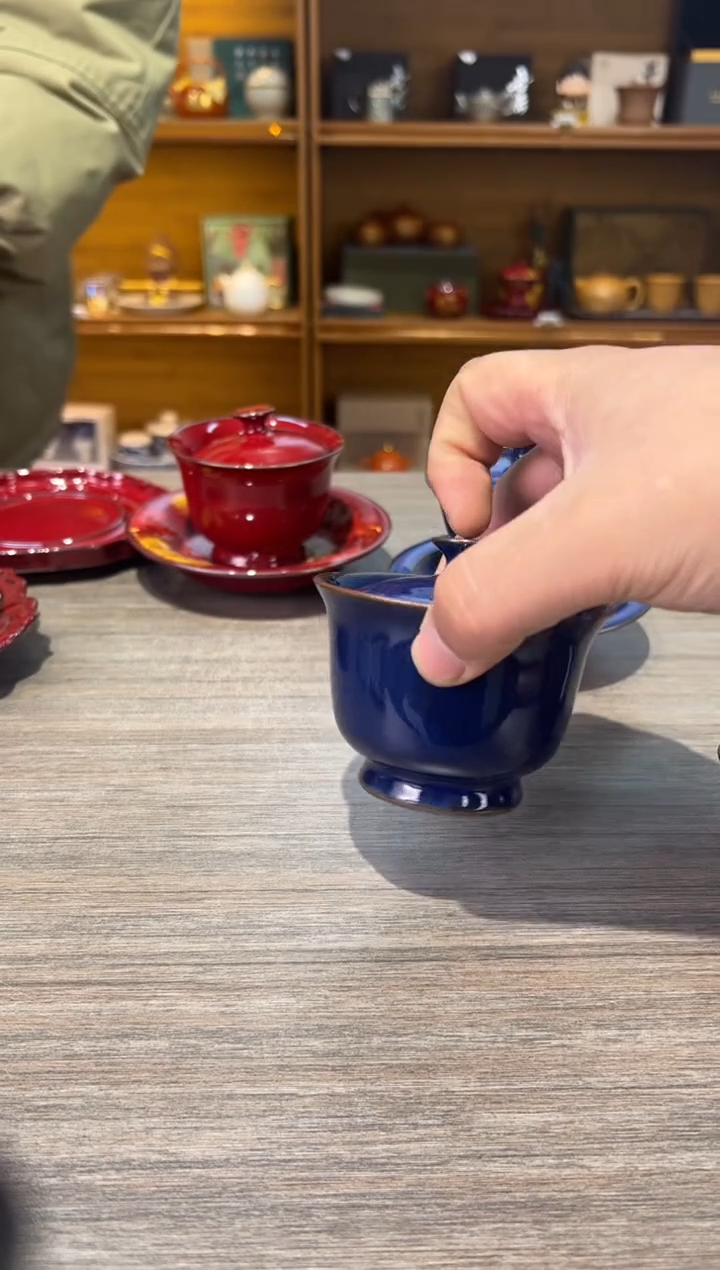 【闪购商品】蓝两才盖碗茶具茶具