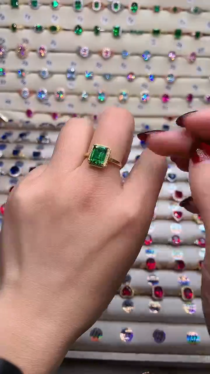 【闪购商品】透辉石戒指银S925镶嵌79金