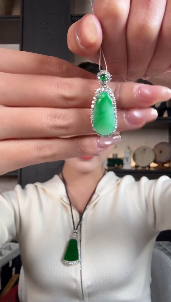 颈饰银S925镶嵌翡翠101