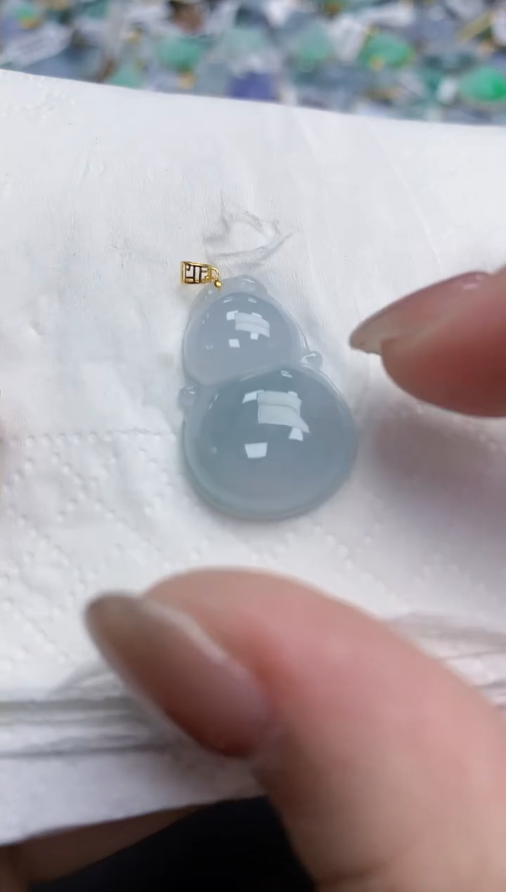 【闪购商品】翡翠颈饰18K金镶嵌天然缅甸翡翠A货