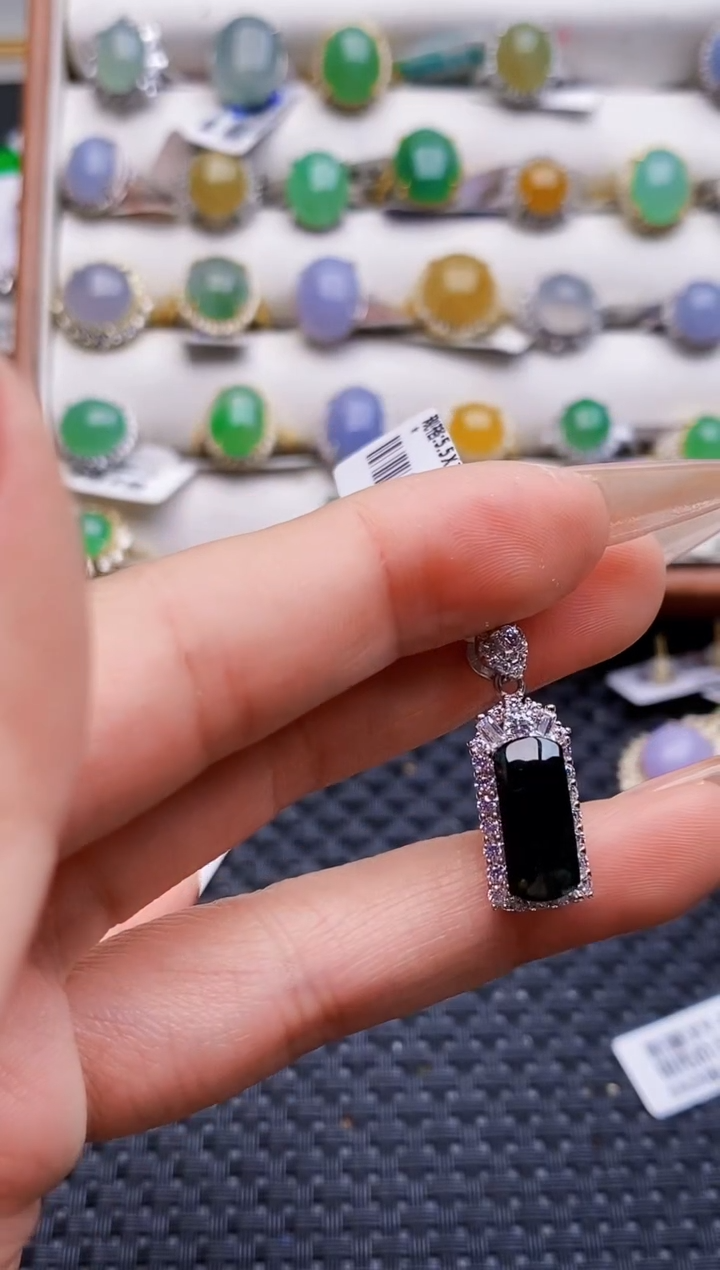 银S925镶嵌戒指翡翠3018