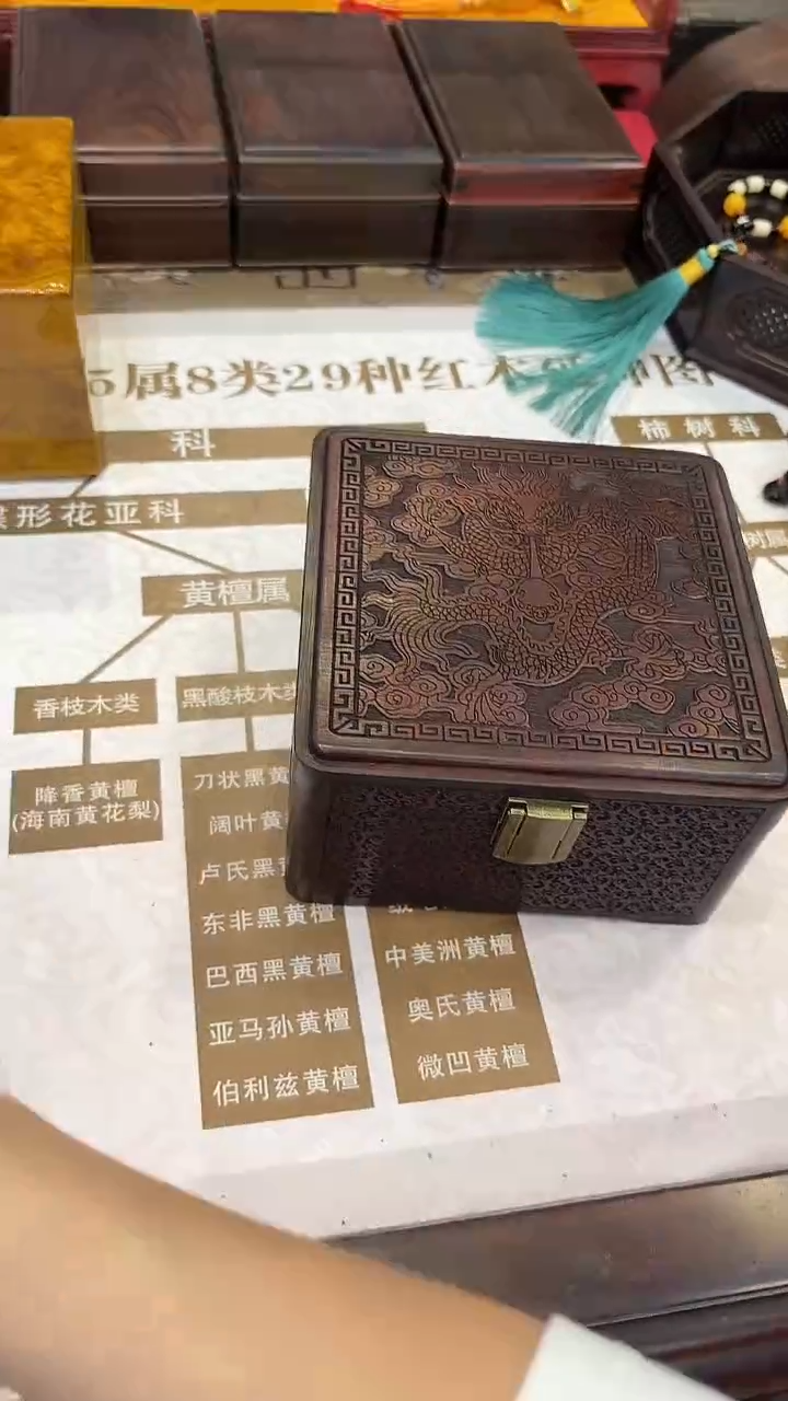 红酸枝木类酸枝---小方首饰盒