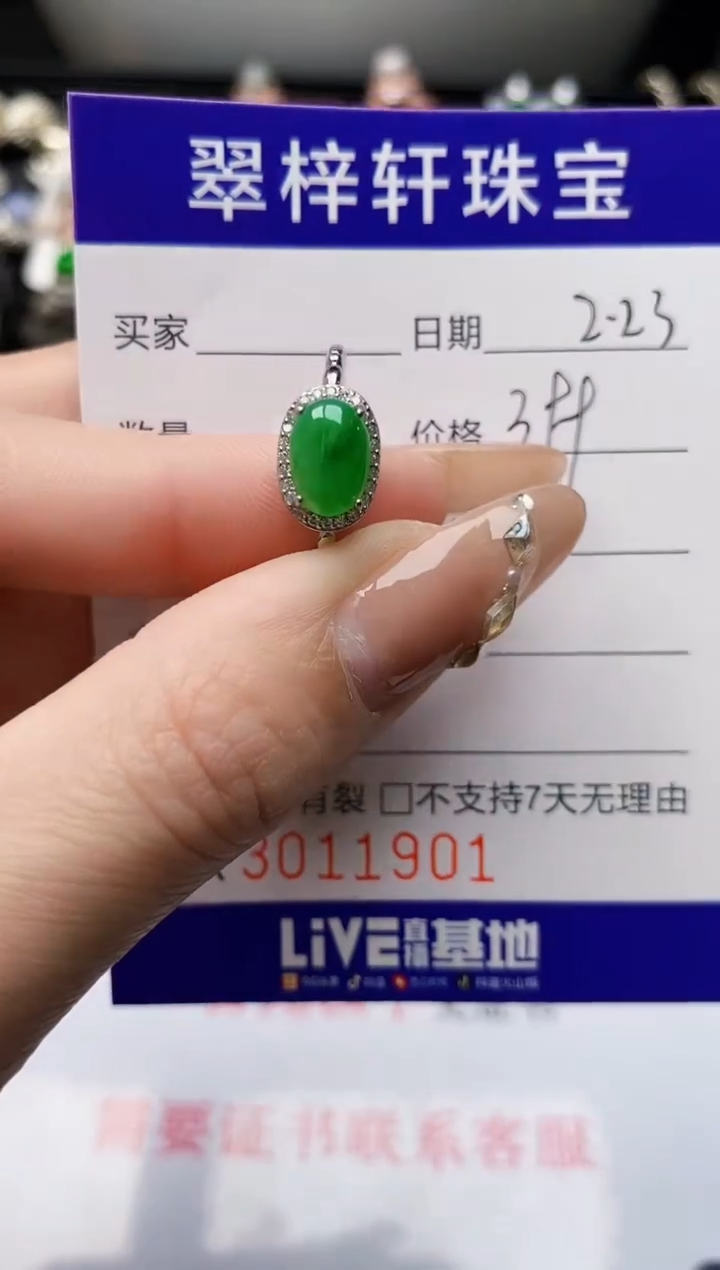 【闪购商品】翡翠戒指银S925镶嵌/1901