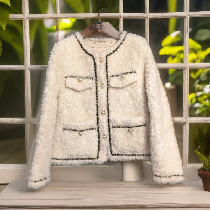 251-300海宁羊毛短外套加厚孤品工厂清仓秋季小香风秋冬短款冬季