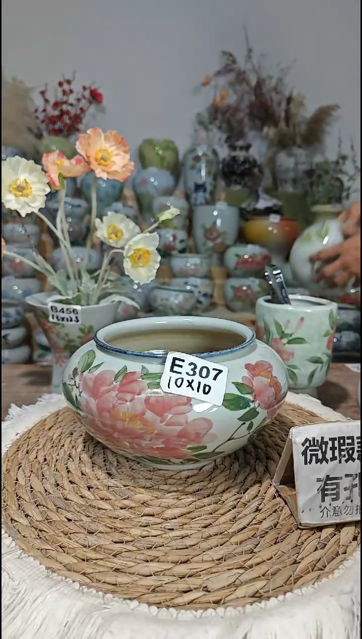 景德镇瓷韵陶瓷花盆  E307  小针眼  有孔 陶瓷制品 默认微瑕