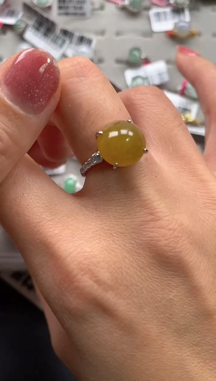 【闪购商品】翡翠戒指银S925镶嵌222222222     2