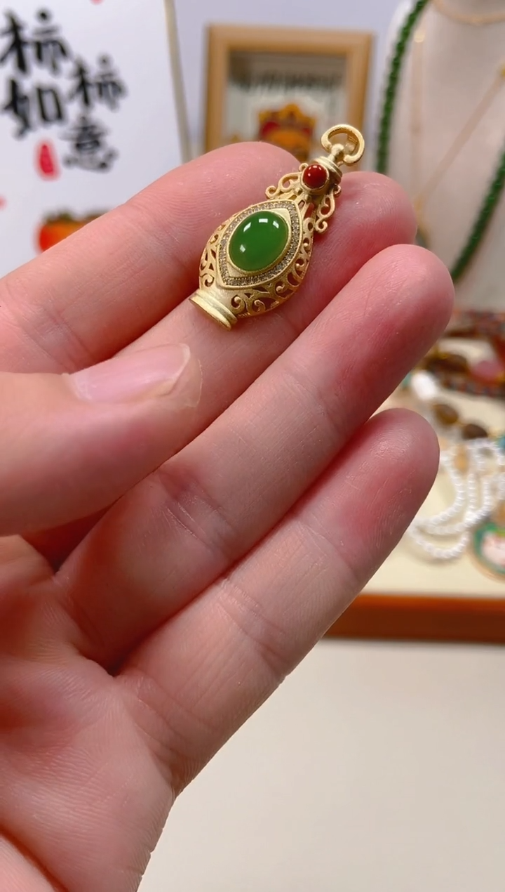 和田玉银S925镶嵌颈饰D6466161616