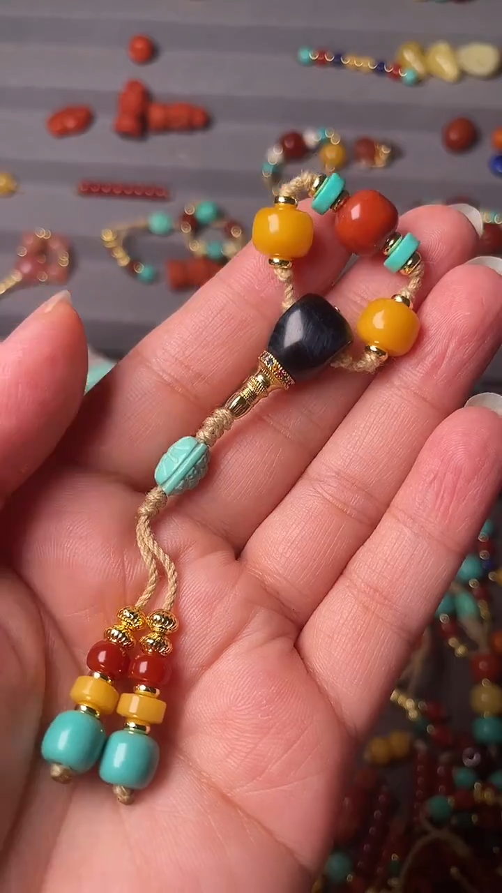 裸石蜜蜡未镶嵌6-9黑三通套