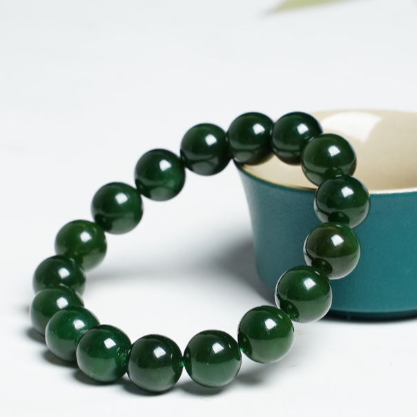 【央央好物专属】B0883和田玉碧玉手链11-12mm多样性发一