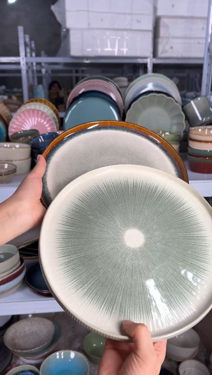 陶瓷外贸尾货瑕疵满20包邮X2大盘10.5英寸