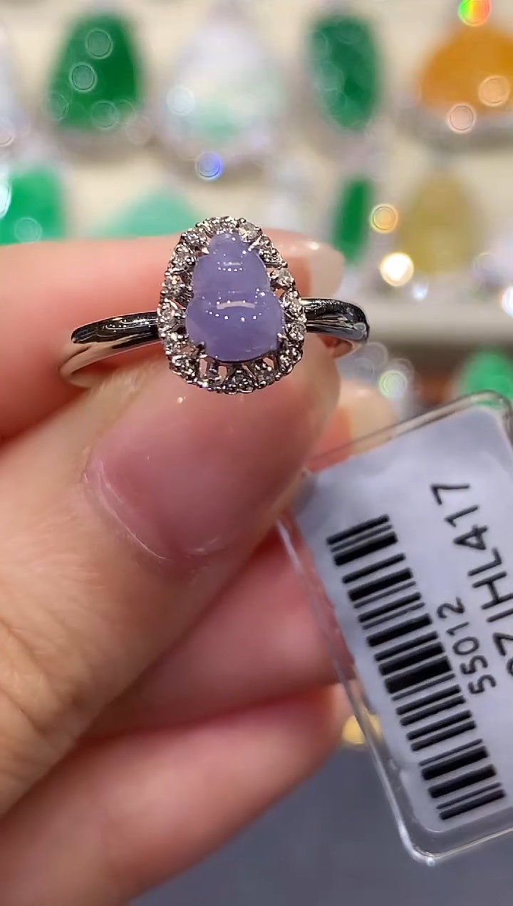 18K金镶嵌戒指翡翠SF多样性发其一