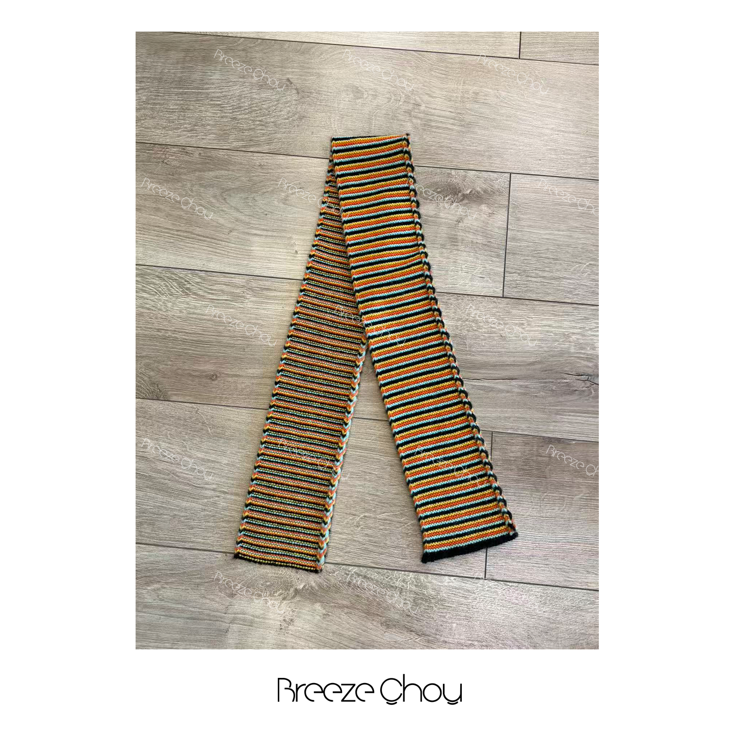 Breeze Chou100绵羊毛彩色围巾拼色秋冬保暖氛围感