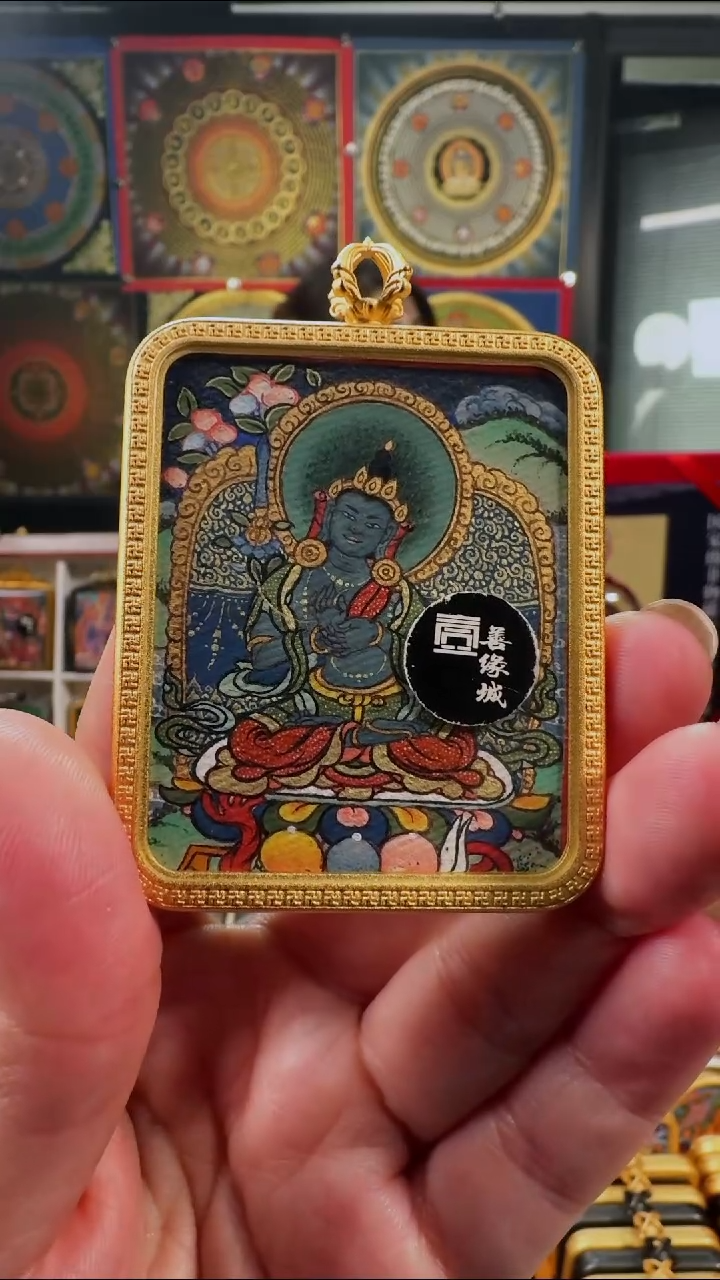 吊坠壹善缘城手绘唐卡春季大促黑文殊