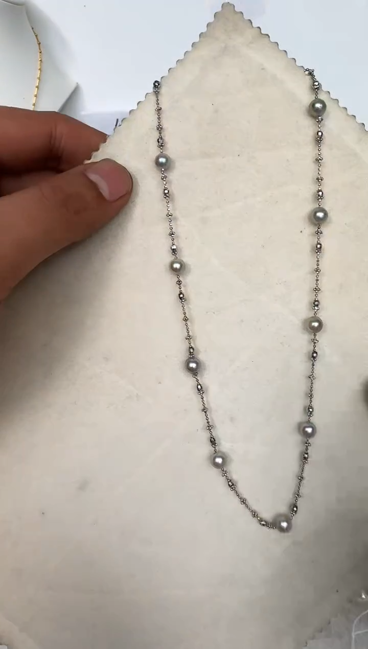 颈饰银S925镶嵌海水珍珠项链