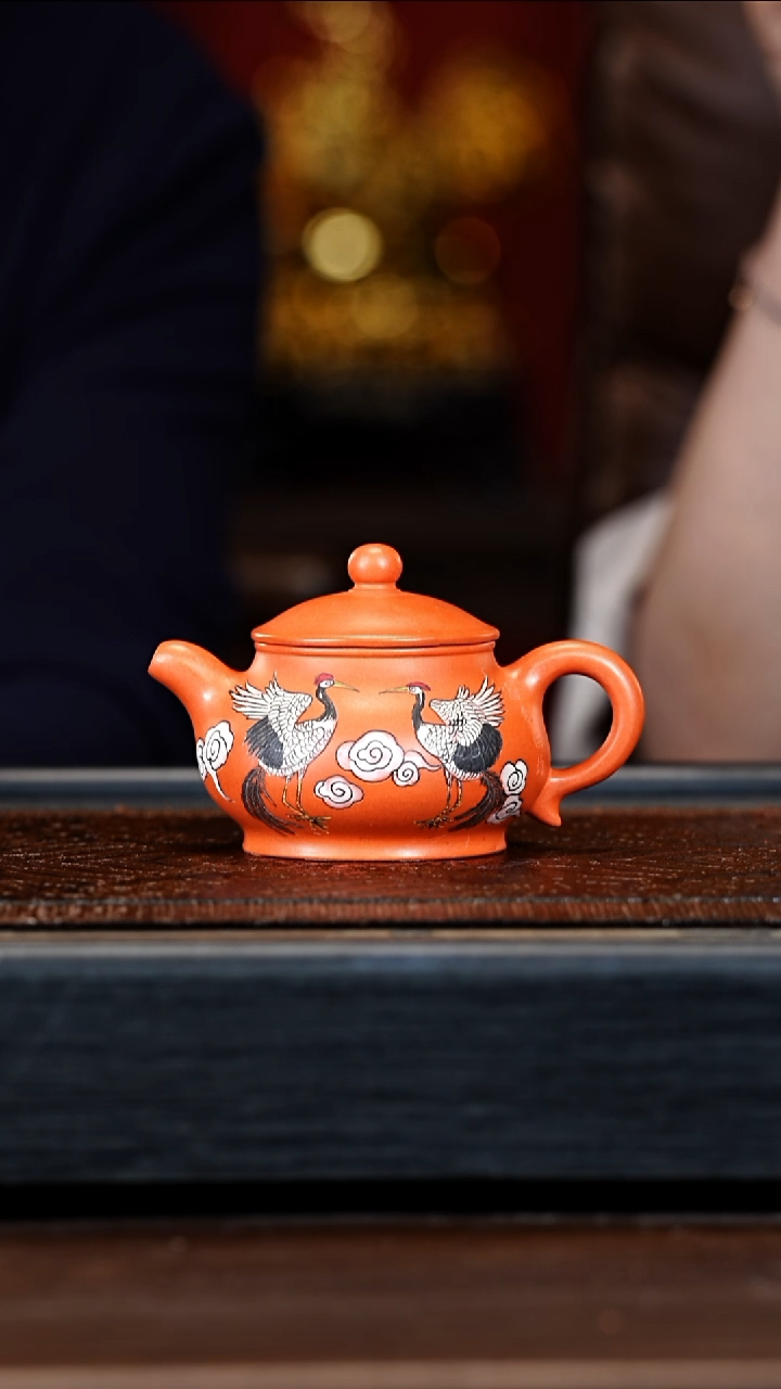 宜兴紫砂PHJ 南红玉砂 潘壶 200cc