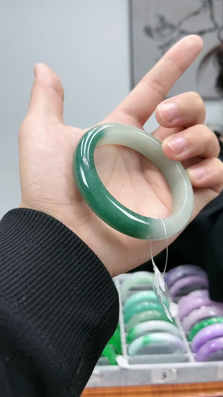 【闪购商品】砖雕s60半山水独货手镯圈口58.4