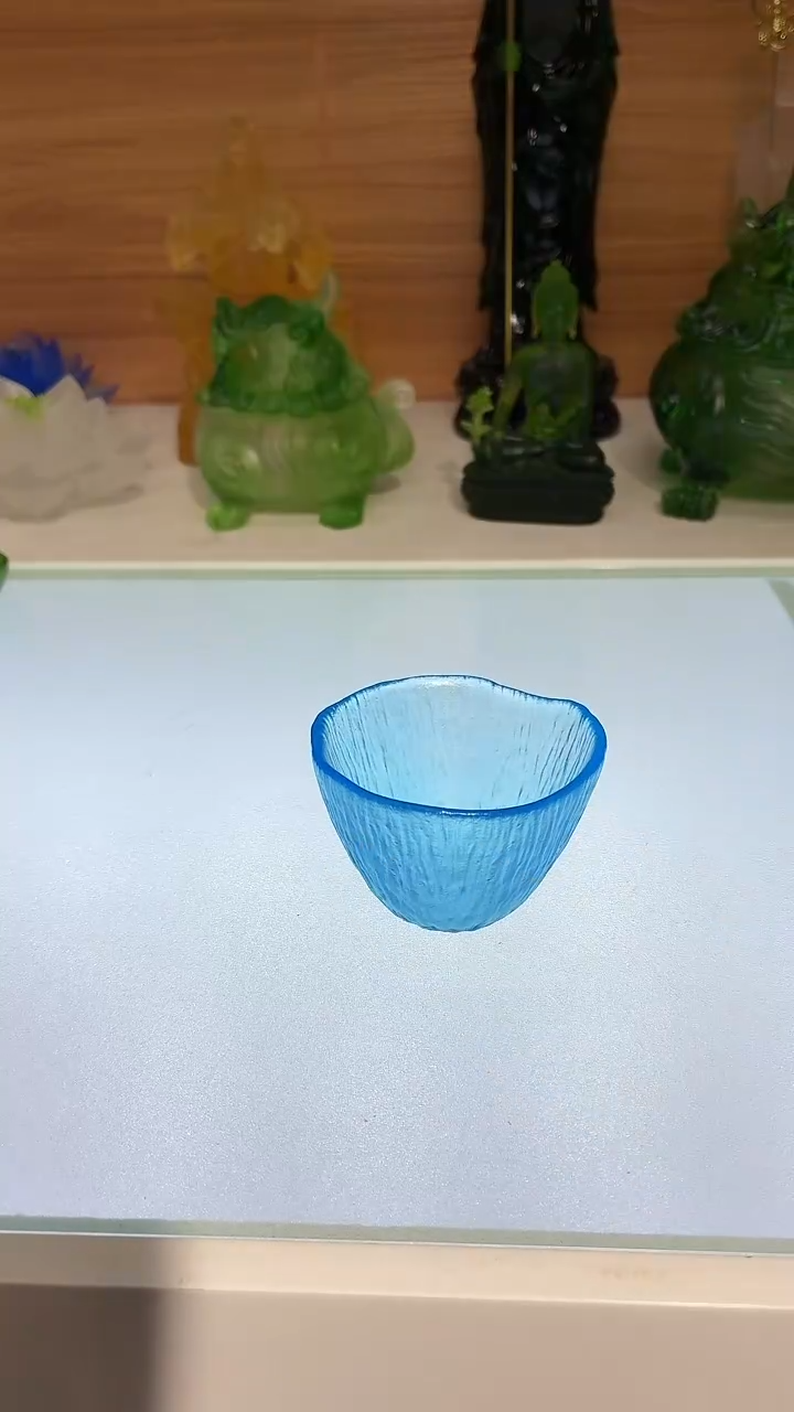 琉璃手工艺品蓝色琉璃杯
