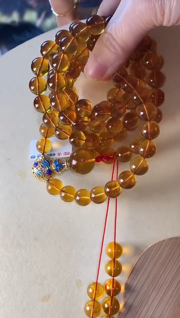 【闪购商品】琥珀颈饰未镶嵌缅甸金蓝珀黄色珀体10+0