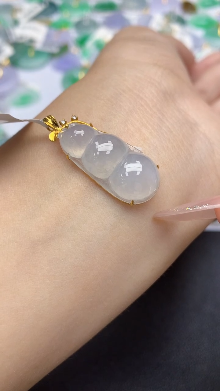 翡翠18K金镶嵌颈饰天然缅甸a货翡翠百元以上9元证书费自理