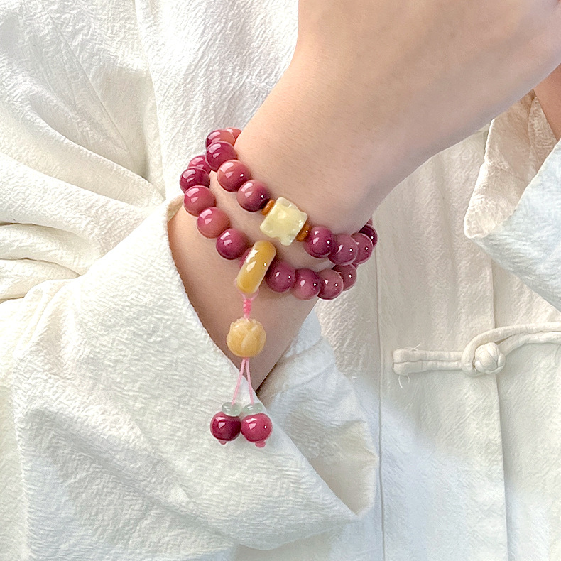 【乌梅子酱】菩提根手串原创古风双圈手持时尚女款文玩精工抛光