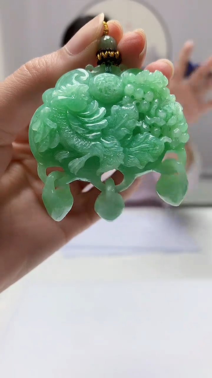 【闪购商品】定制翡翠未镶嵌4902zm-毛货挂件扣子130