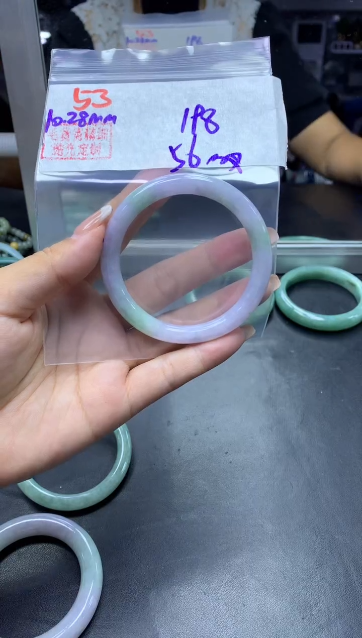 未镶嵌定制翡翠53手镯56纹+198元+拍一发一