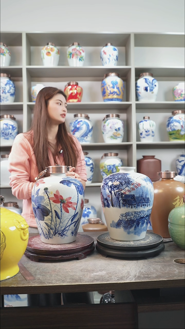 泥塑10斤手绘荷花福利款     