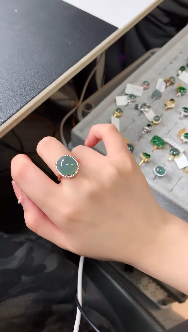 【闪购商品】翡翠戒指银S925镶嵌5124124