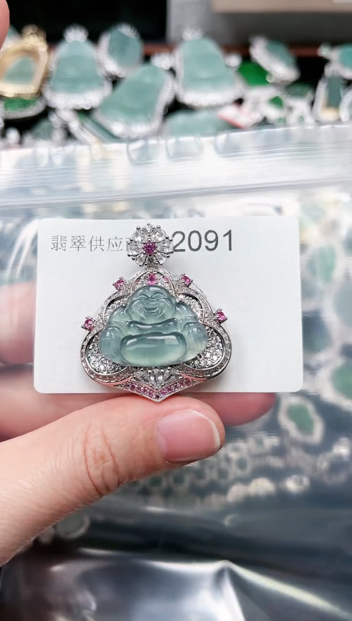 【闪购商品】翡翠颈饰未镶嵌赠皮绳2091