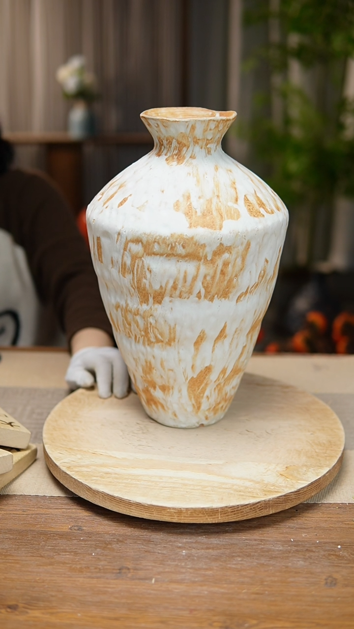 【闪购商品】陶瓷 花器诧寂黄高脚