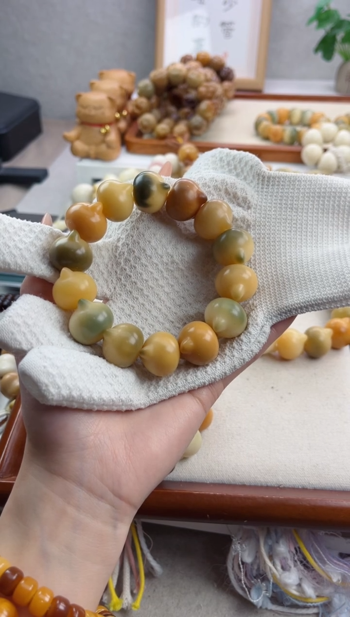 【闪购商品】菩提根/象牙果手串干磨猫猫头21mm瑕疵不补S42