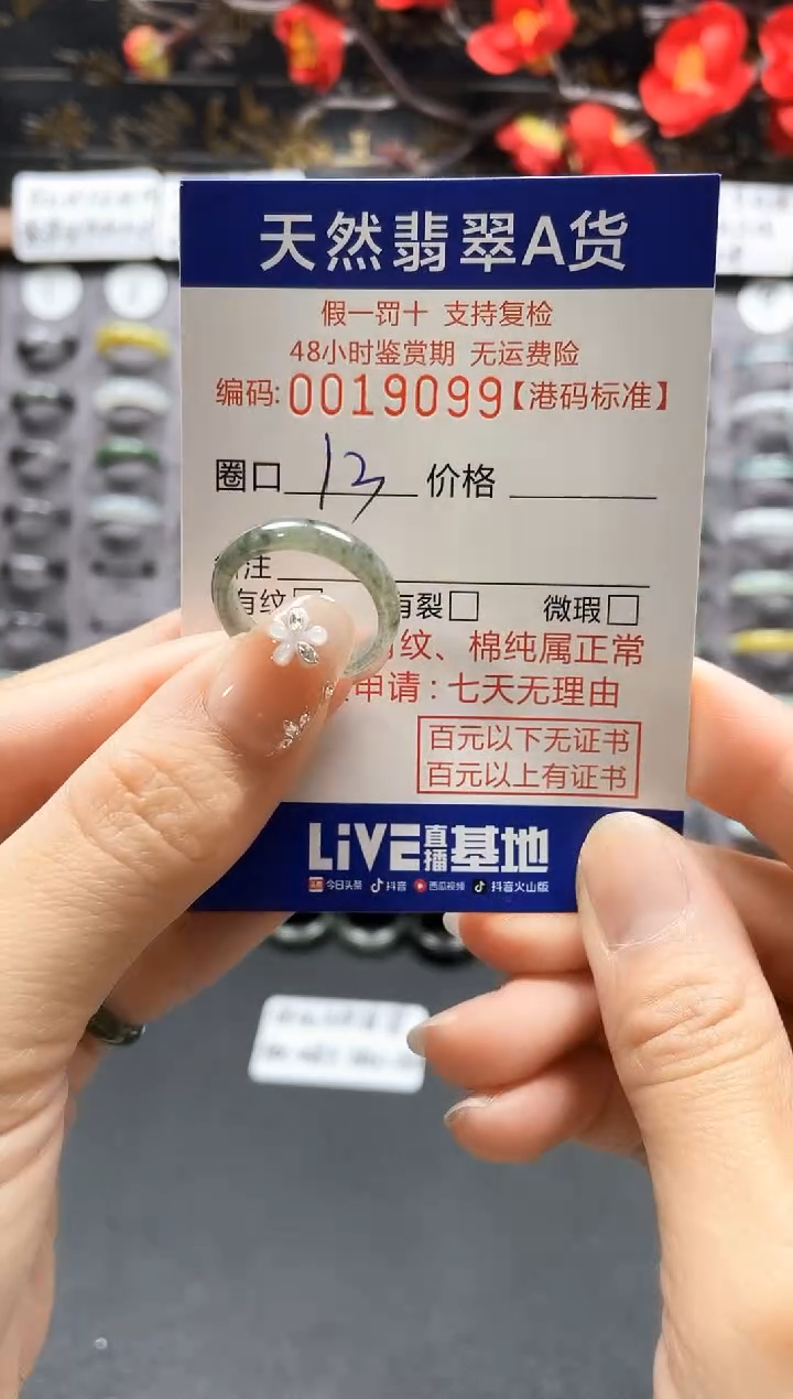 【闪购商品】翡翠戒指未镶嵌             9099