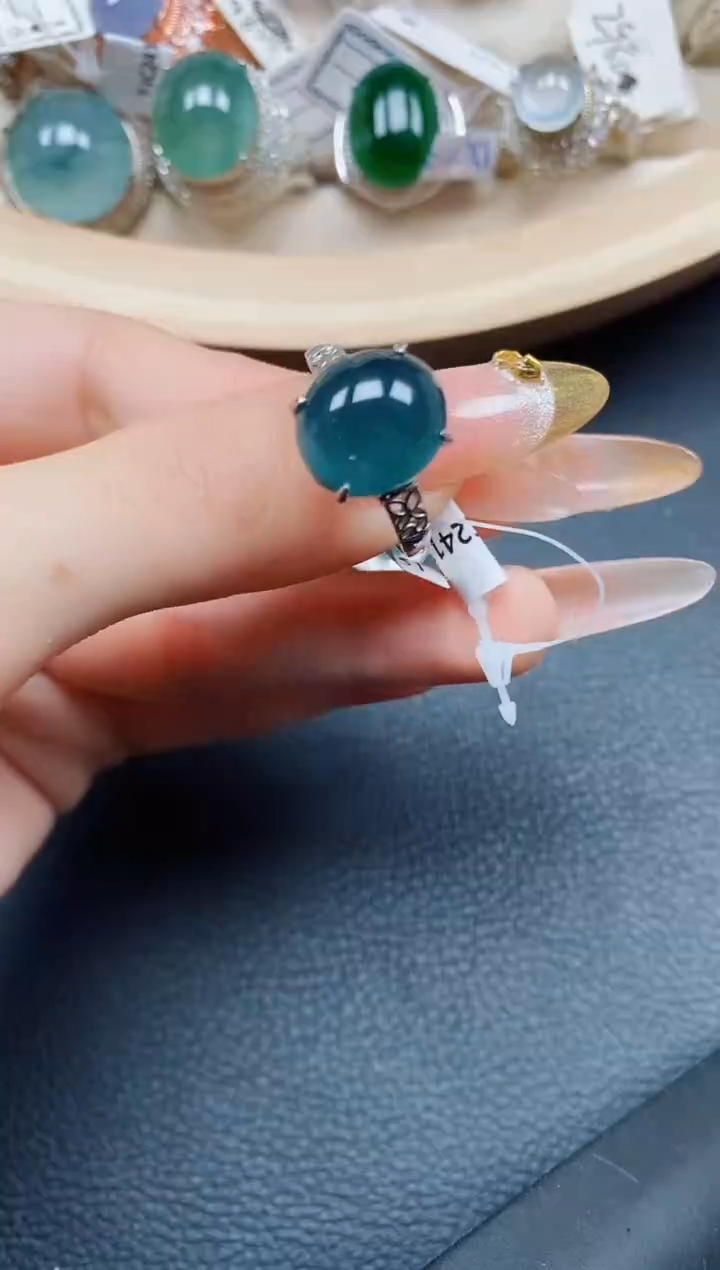 【闪购商品】翡翠戒指银S925镶嵌翡翠