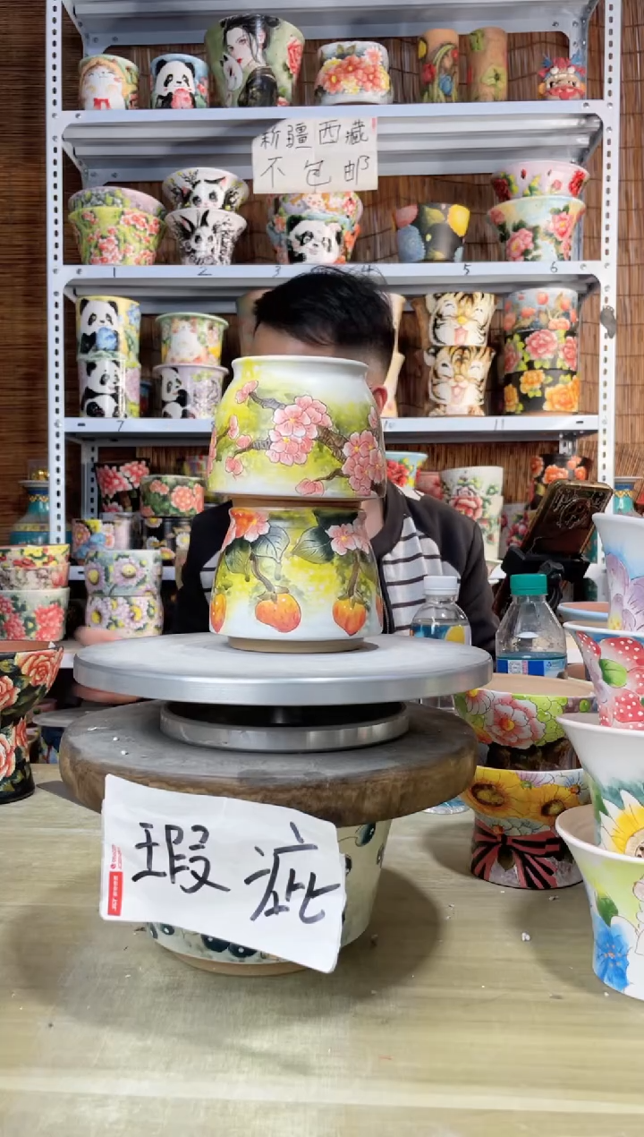 【闪购商品】摆件586陶花岛多肉陶瓷花盆罐——微瑕