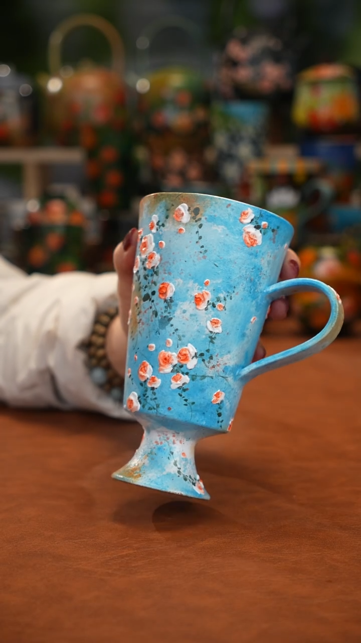 紫砂油画手绘釉下彩