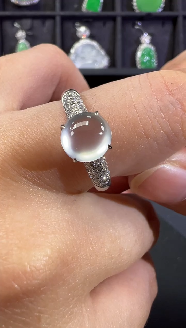 18K金镶嵌戒指翡翠B39|16800