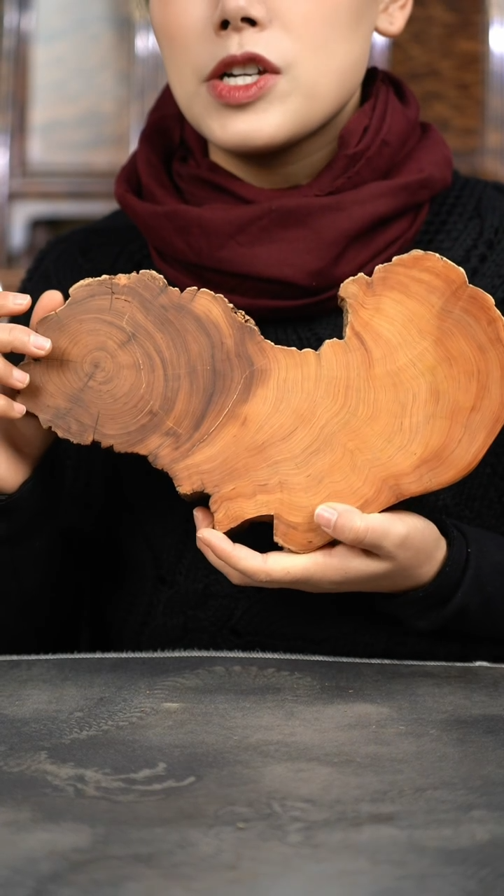 【闪购商品】柏木（崖柏）木雕淳化黑油崖柏香片杯垫762