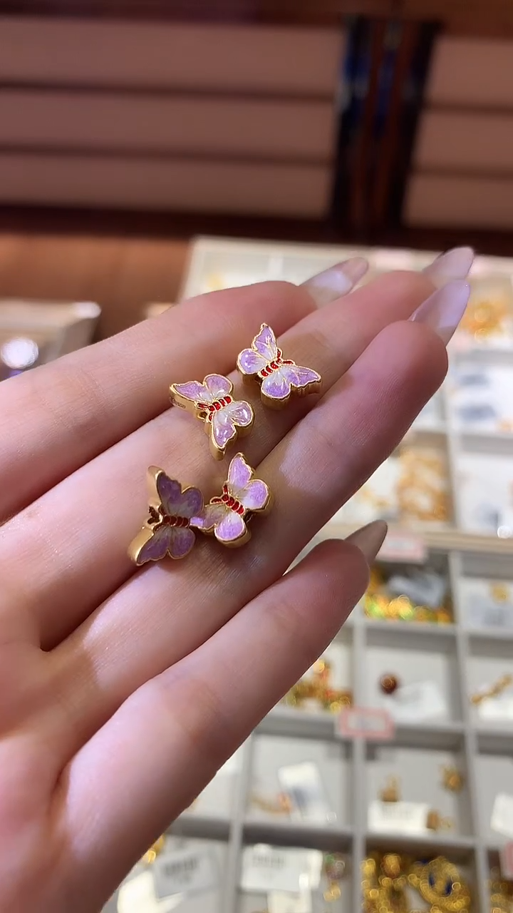 【闪购商品】定制足金吊坠(不含链)蝴蝶多样性发一