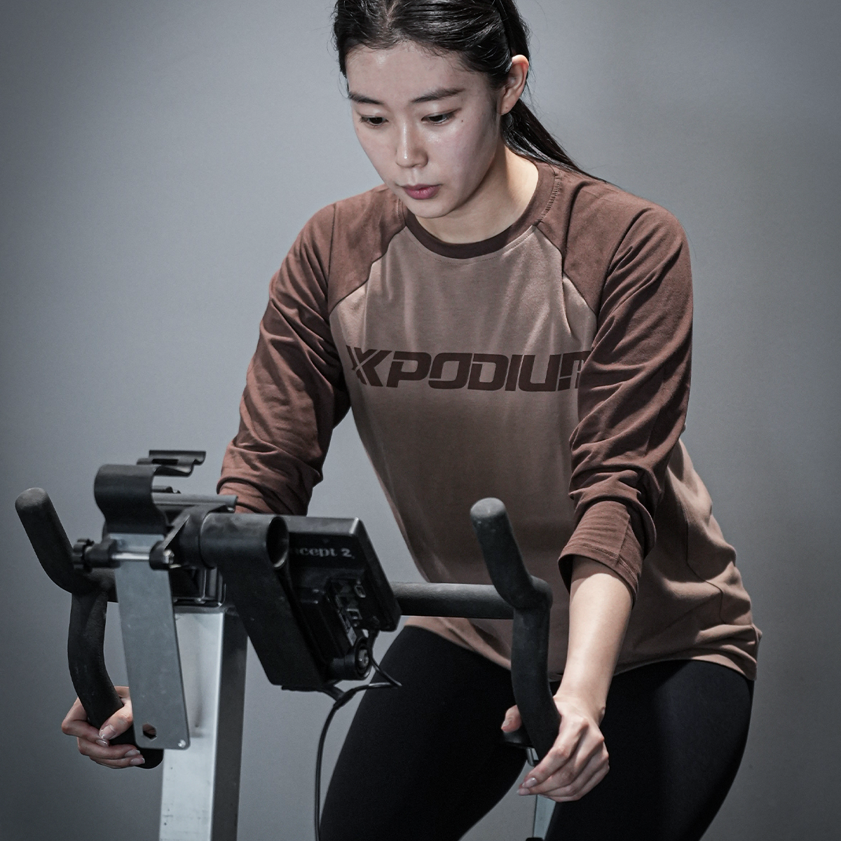 XPODIUM 男女健身吸汗透气运动插肩半袖T恤简约七分袖长袖训练服