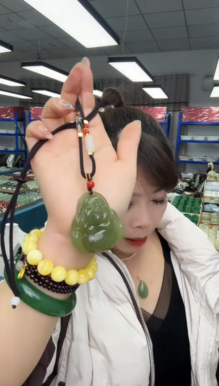 精美牛油果弥勒佛吊坠