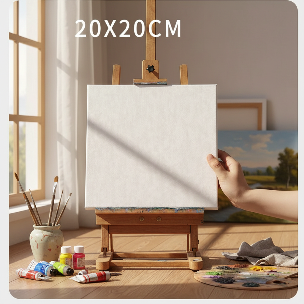 20*20厘米亚麻丙烯油画肌理画松果画