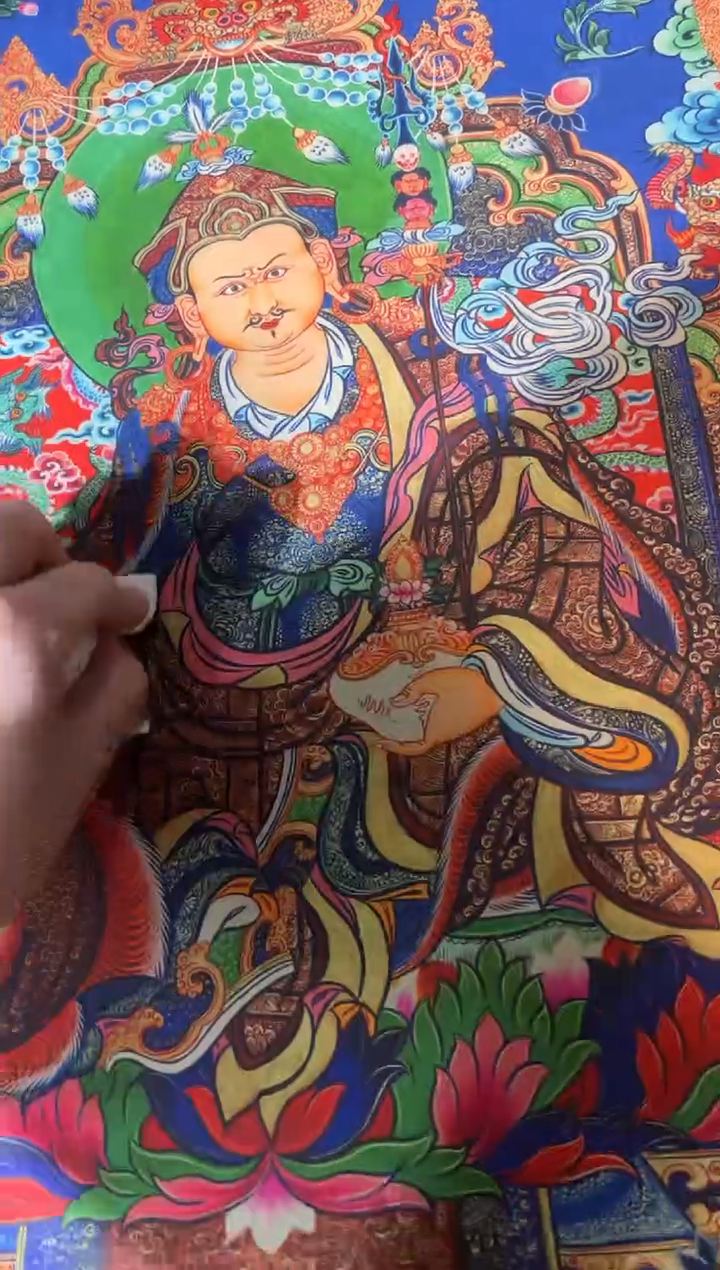 卷轴画龙妹的唐卡tk16