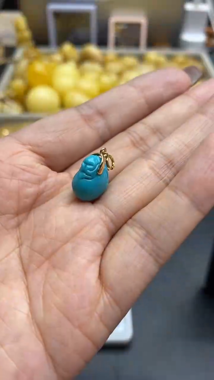 18K金镶嵌绿松石珠宝奇石C****亚2641