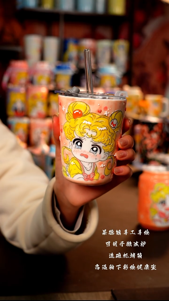 景德镇手工手绘陶瓷杯杯