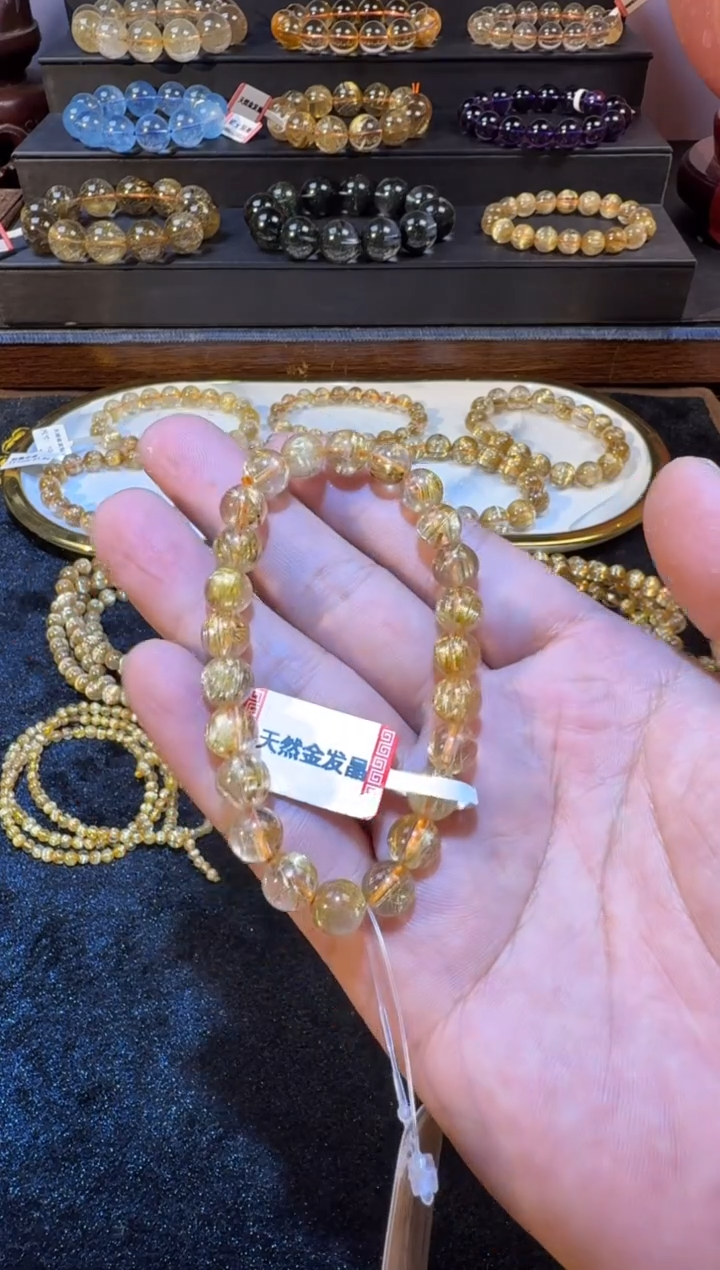 未镶嵌手串发晶SJ-658金发晶