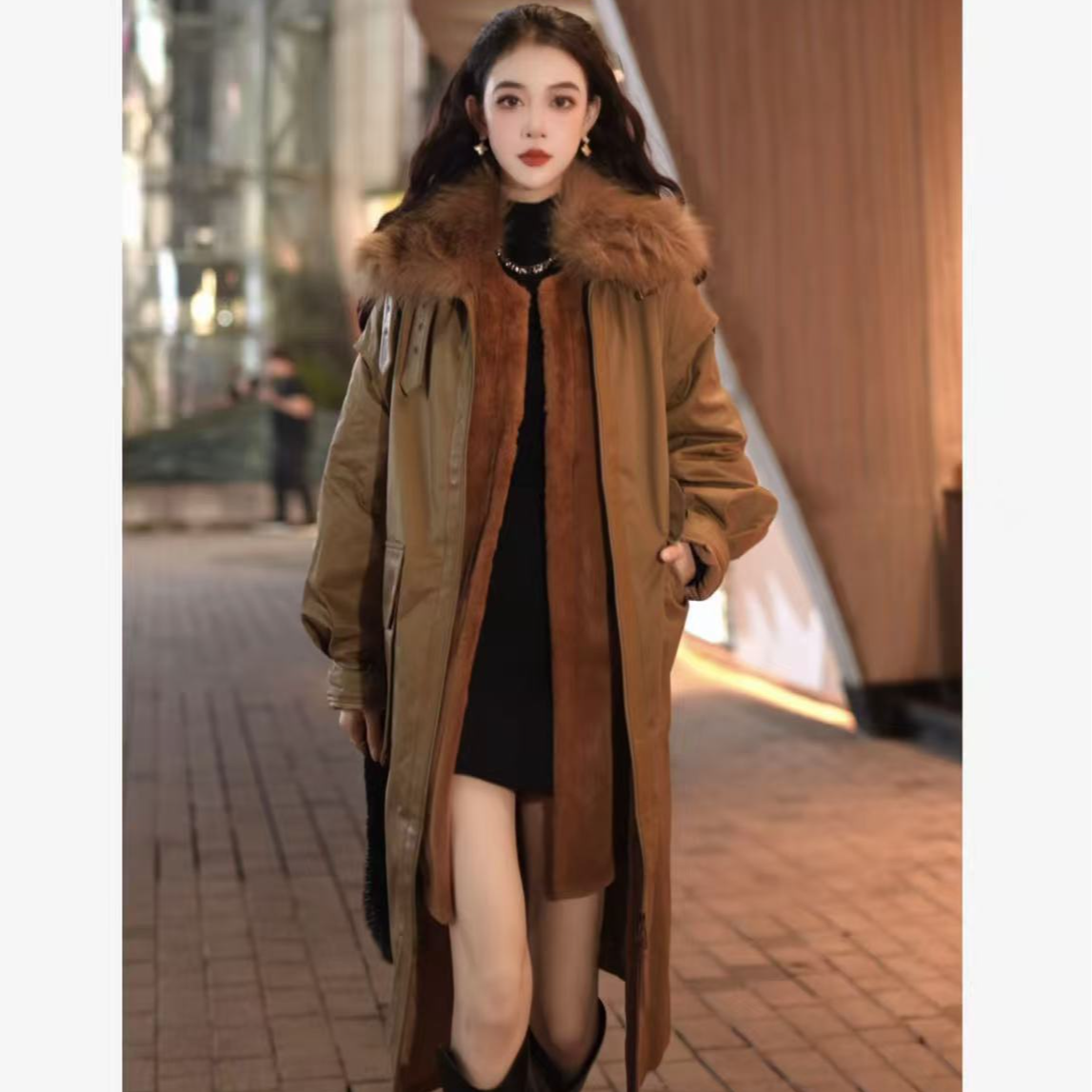 AMASS/阿玛施时尚冬装中长款穿搭派克保暖棉服服饰5400734